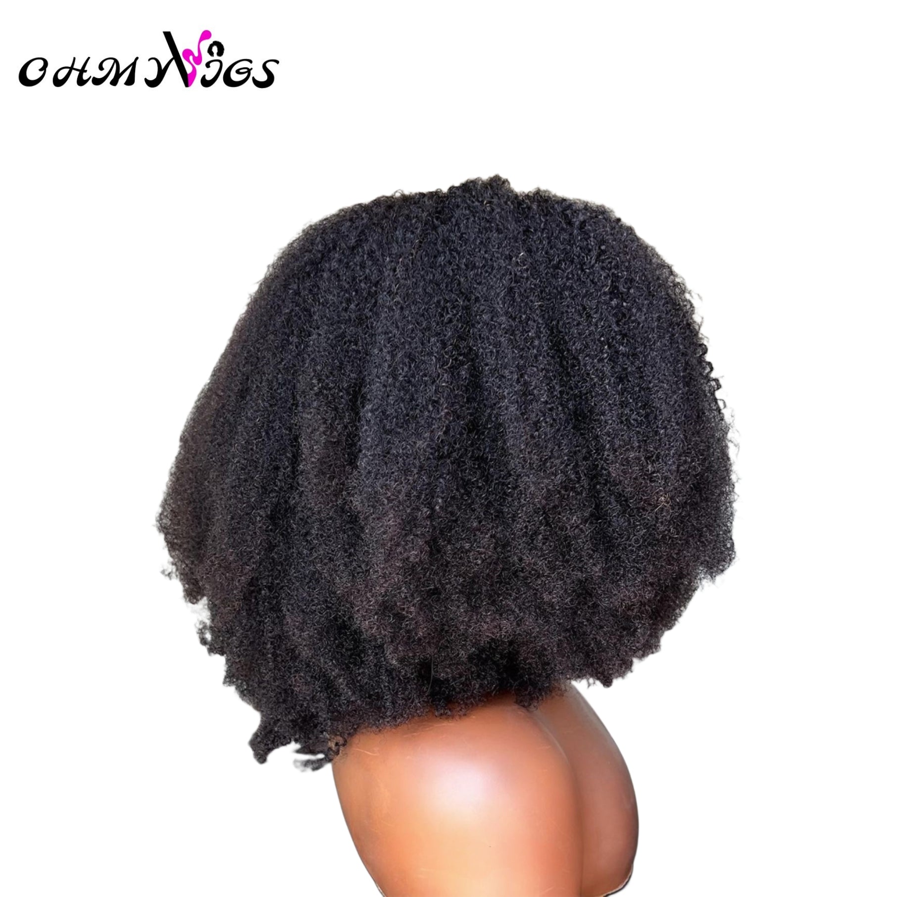 OHMYVIGS Perruque V-Part afro kinky curly, 100 % cheveux humains, sans leave-out