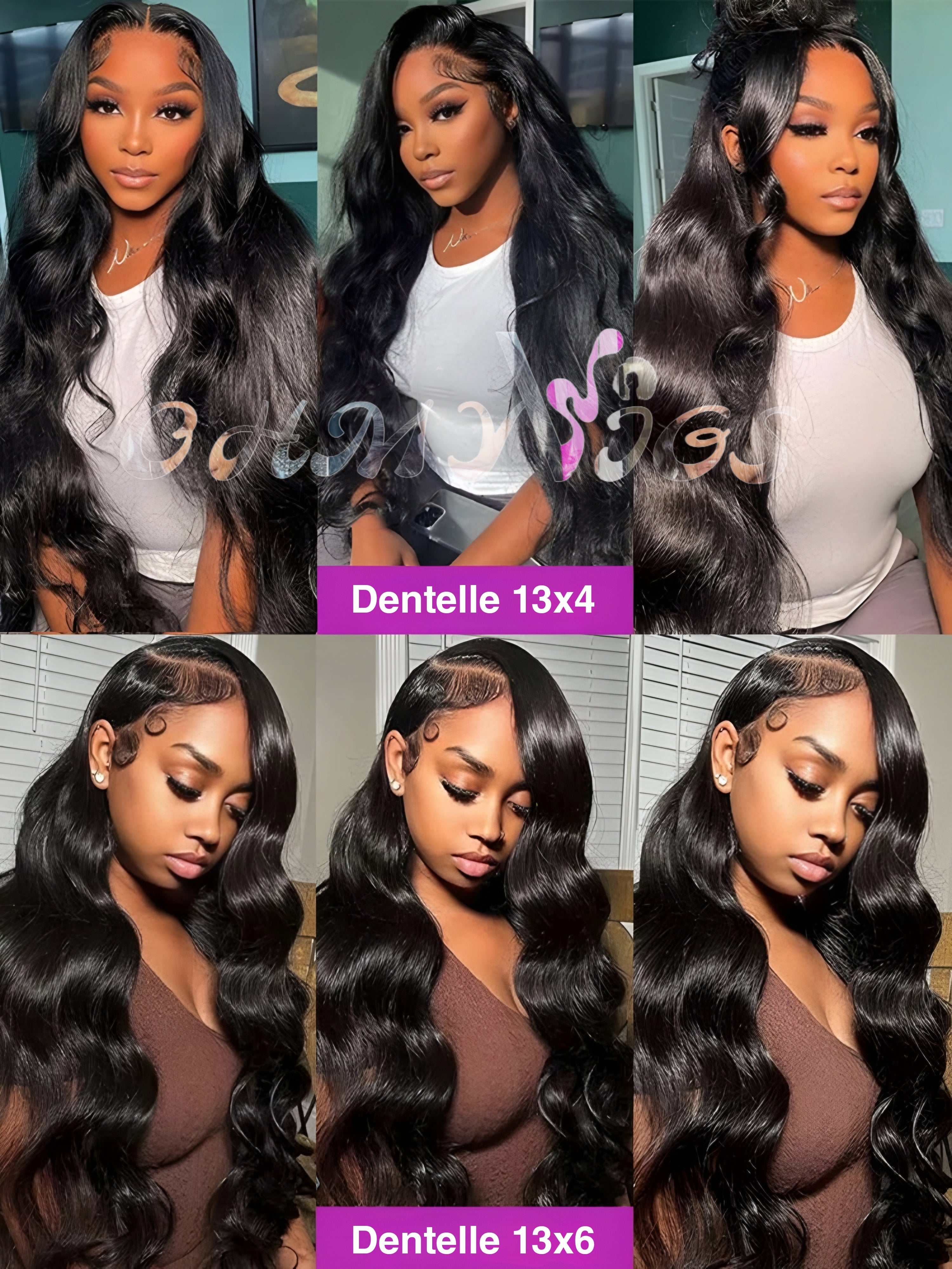 OHMYVIGS Perruque body wave, 100 % cheveux humains, lace 13x4/6x4, pré-coupée, pré-épilée, prête à porter, nœuds décolorés